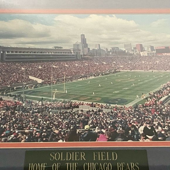 Vintage Chicago Bears Framed Soldier Field Stadium Picture 16x13 - Picture 3 of 4